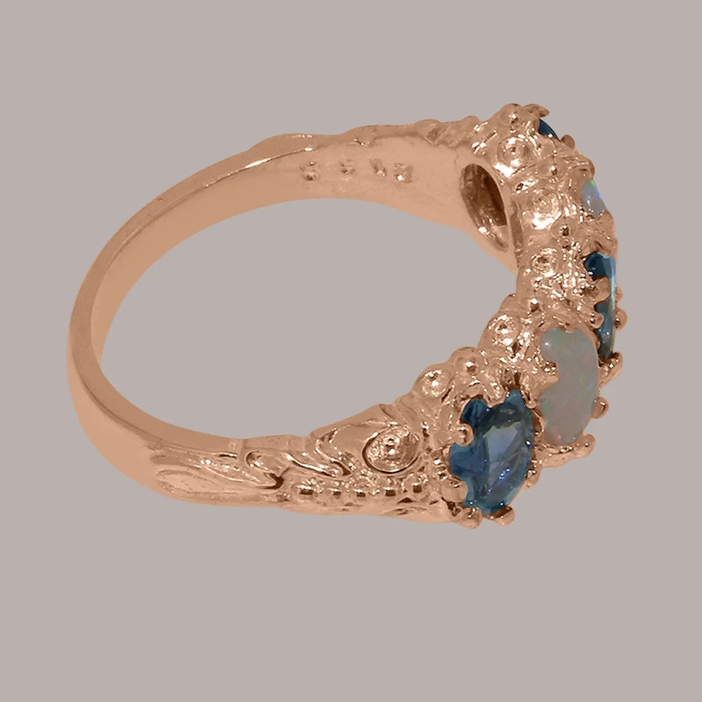 18k Rose Gold Natural Sapphire & Opal Eternity Ring W2024