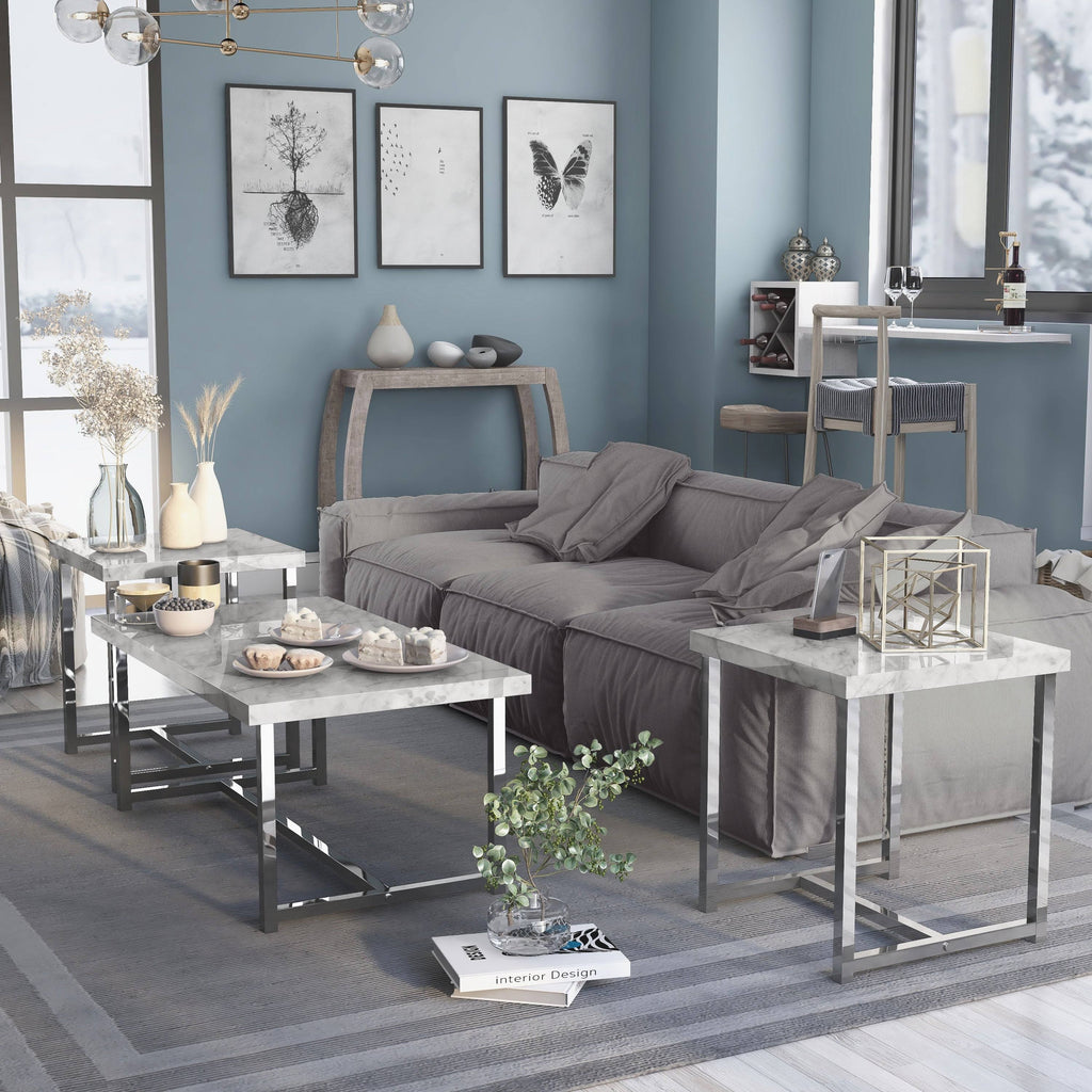 White 3-Piece Coffee Table Set Z9196