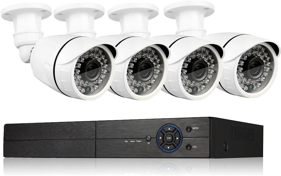 4 Channel 1080P DVR Security Camera System with 4 Weatherproof Cameras E3934