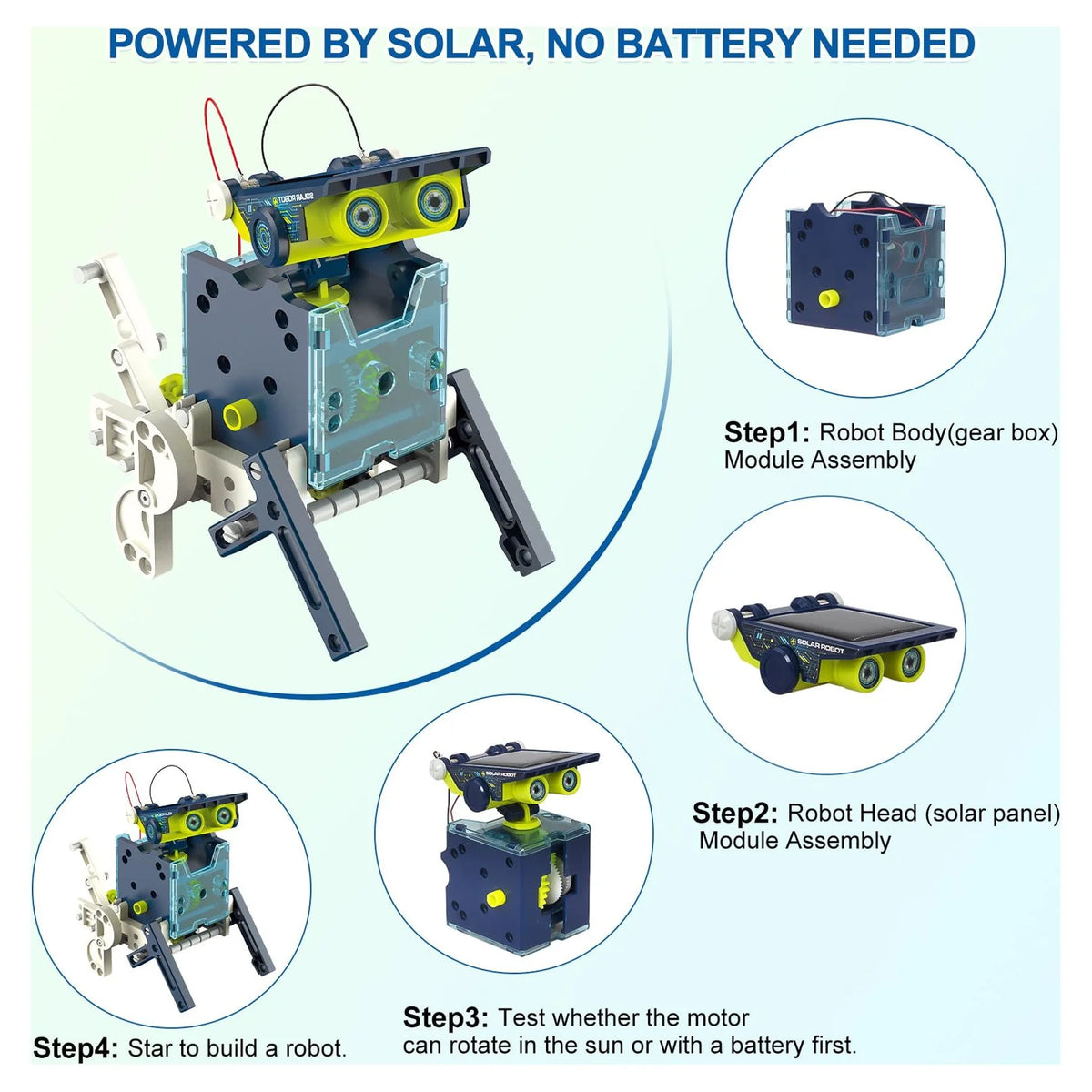 12-in-1 STEM Solar Robot Toys Educational Building Science Experiment Kit W319692