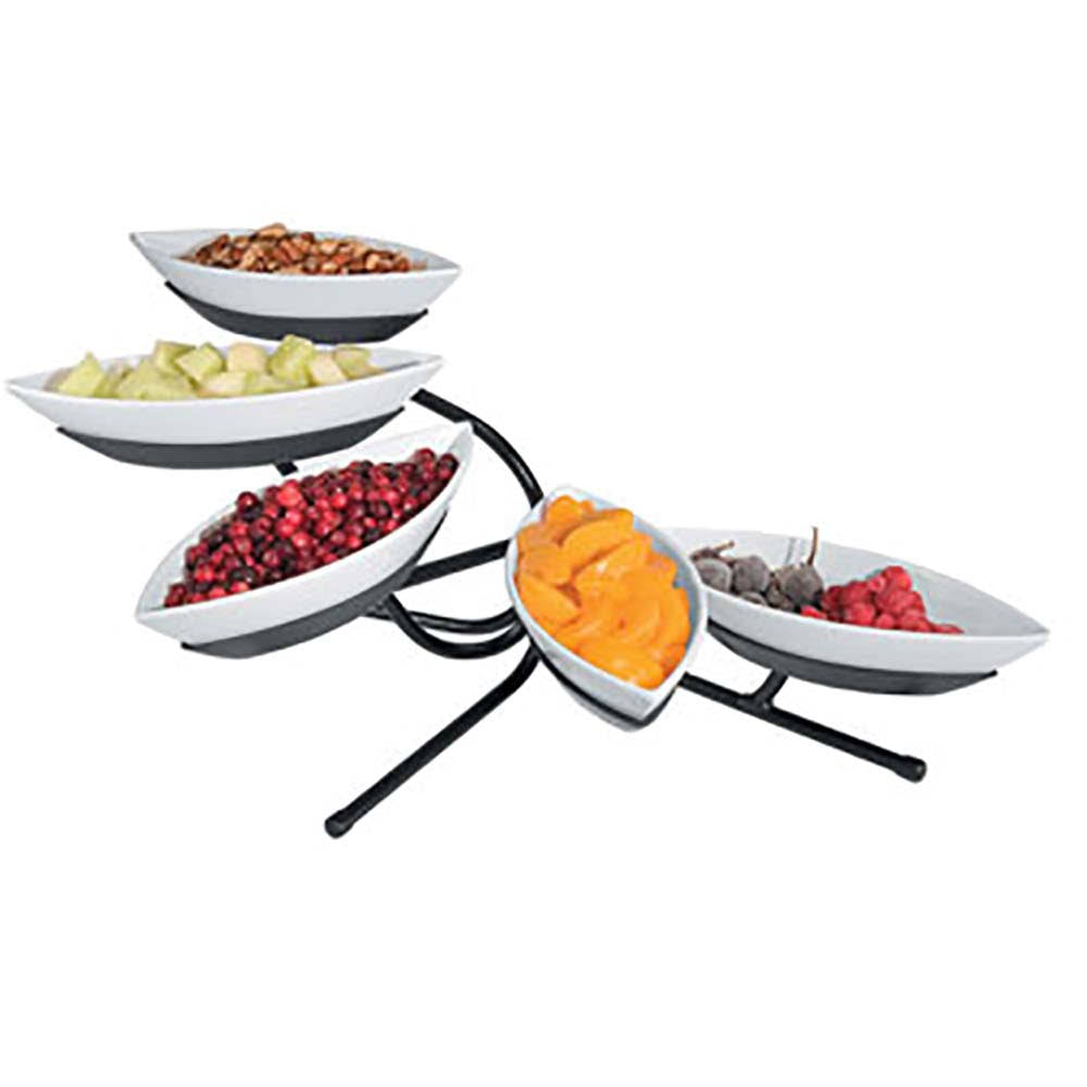5 Tier Sierra Canoe Display, Melamine, Silver M11022
