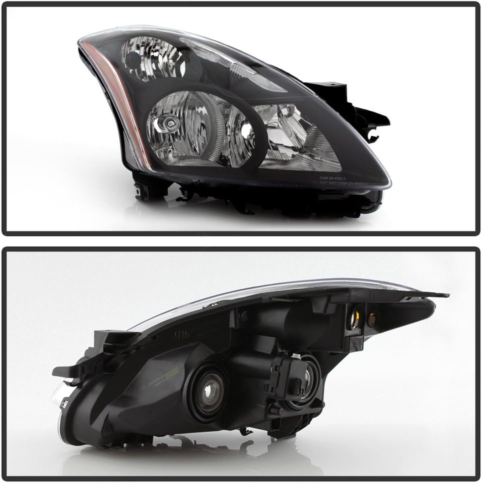 Black Housing Halogen Headlights for 2010-2012 Nissan Altima 4Dr Sedan D944