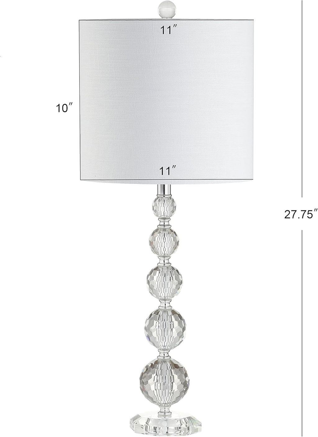 Crystal LED Table Lamp, Clear/Chrome, Set of 2 U4286