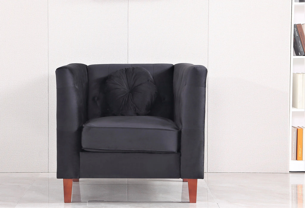 Black Velvet 3Pcs Living Room Set X7557