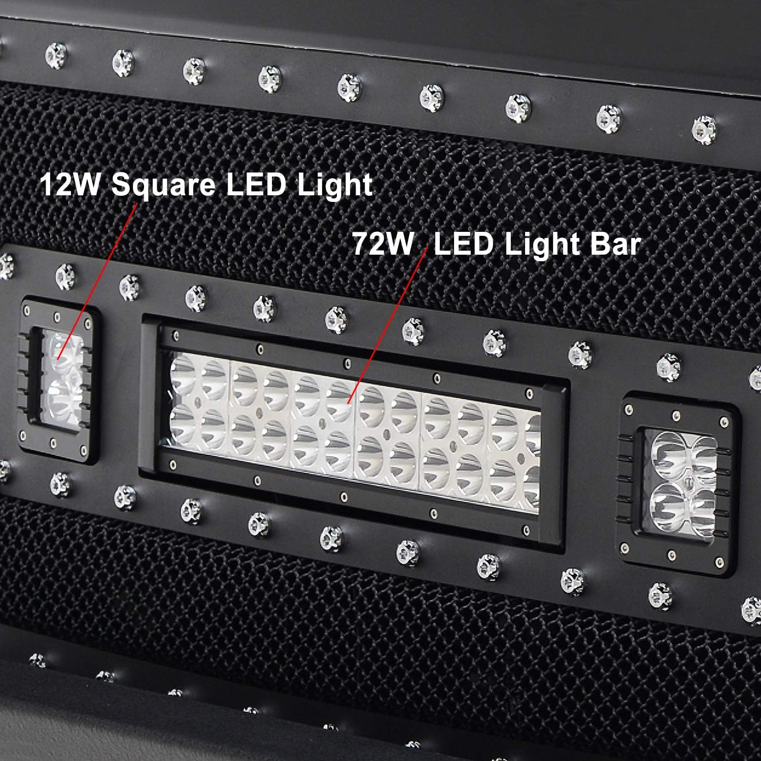 Rivet Stainless Steel Wire Mesh Grille With LED Lights T32862