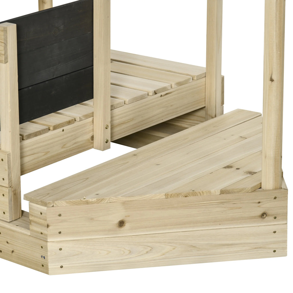 Natural Wood Kids Sandbox with Canopy Shade U496600