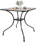 Outdoor Cast Iron Square Bistro Table with Umbrella Hole Q763