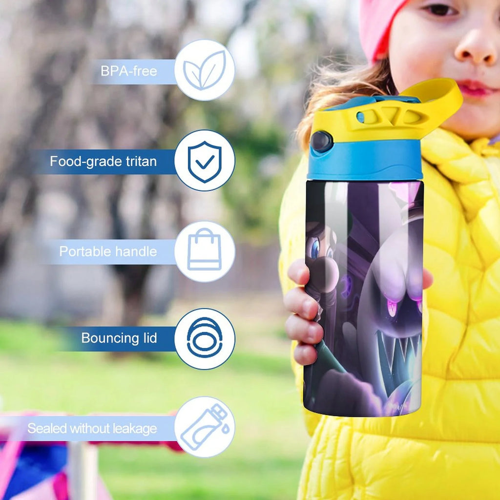 Insulated Stainless Steel Water Bottle with Straw D366131