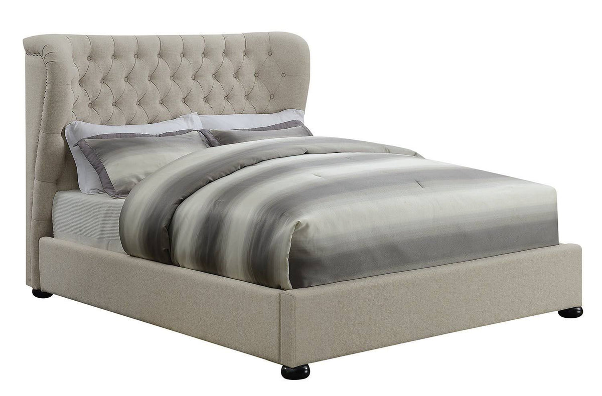 Beige Upholstered Platform Bed H82392