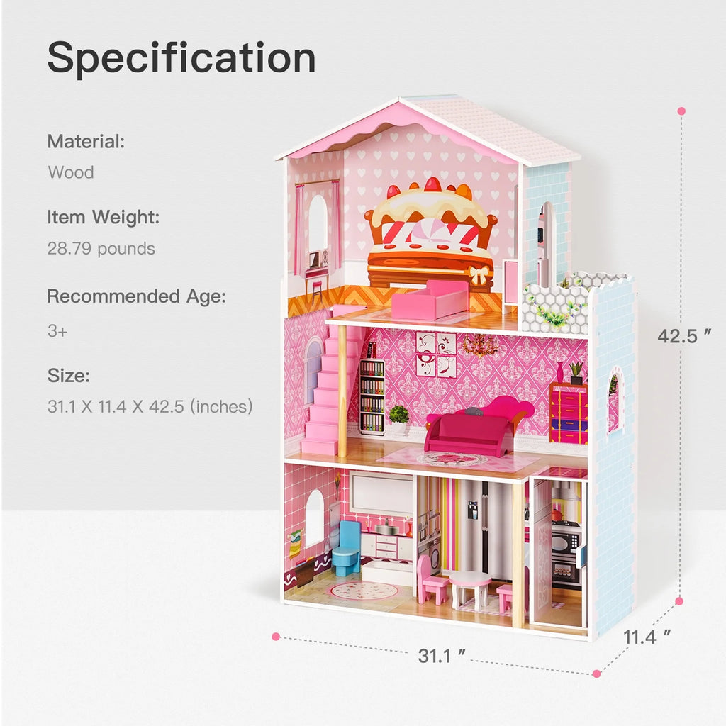 Wooden Dollhouse V3086