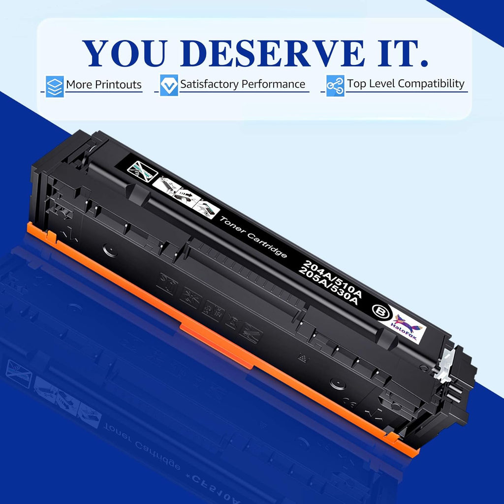 Compatible Toner Cartridge 4-Pack for HP 204A CF510A CF511A CF512A CF513A Pro MFP M180n M180nw M181fw M154a M154nw Color Pro Printer (Black, Cyan, Yellow, Magenta) K876725
