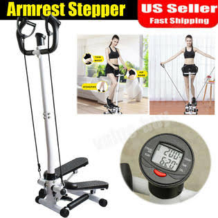 LCD Fitness Stair Stepper Machine with Handle Bar C773366