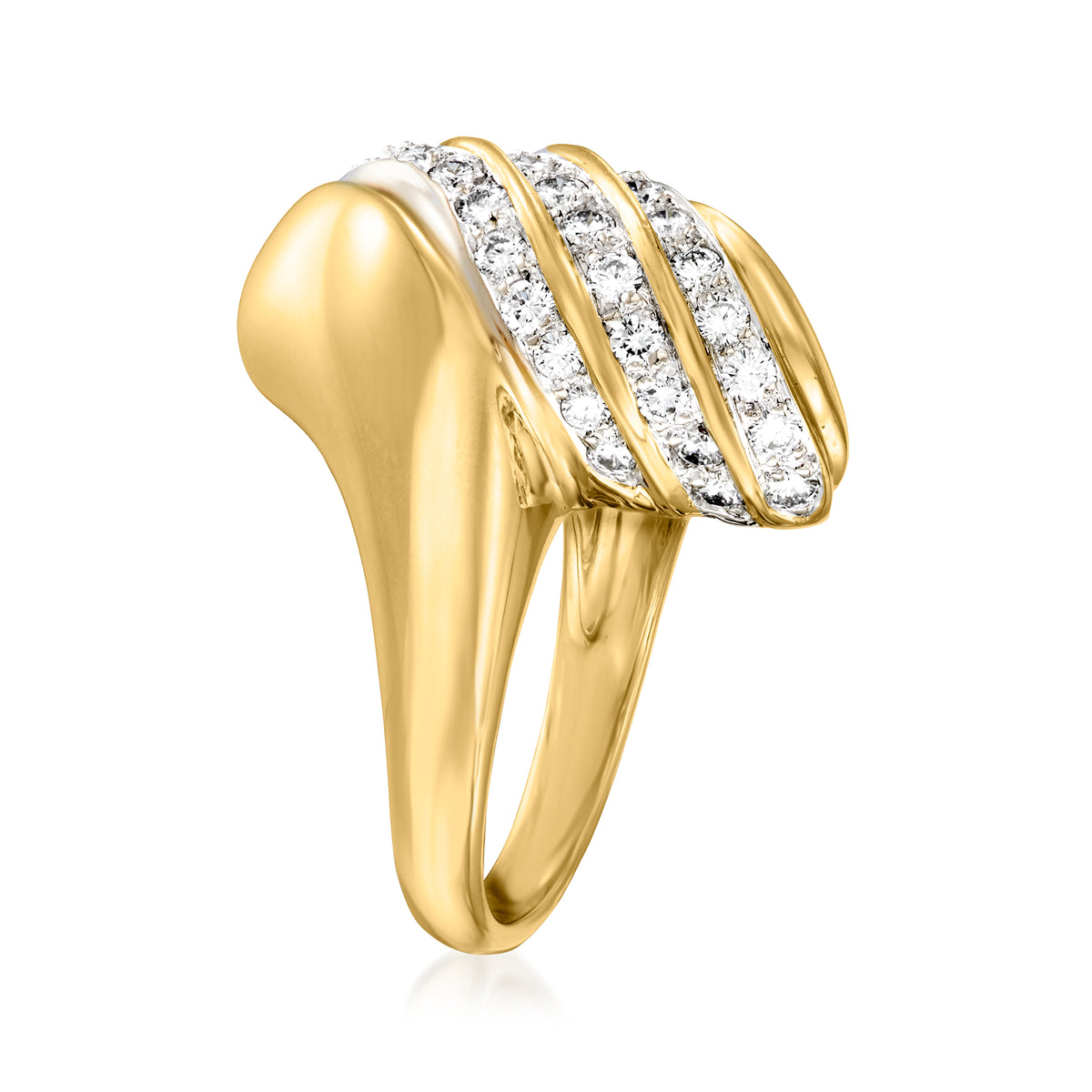 Vintage Diamond Swirl Cocktail Ring in 18kt Yellow Gold Z98121