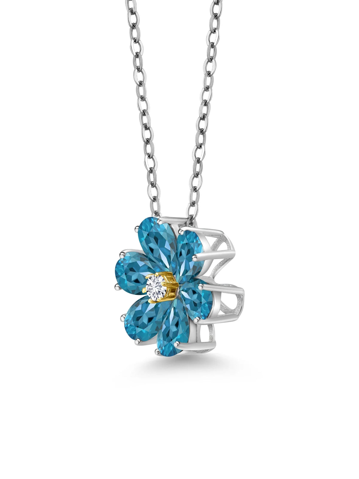 2.47 Ct London Blue Topaz Pear Shape Pendant with Chain P482