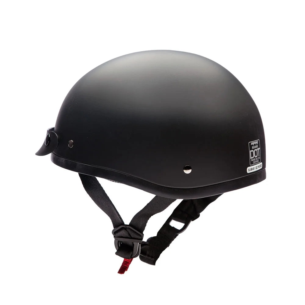 Matte Black Motorcycle Half Helmet with Goggles U40760