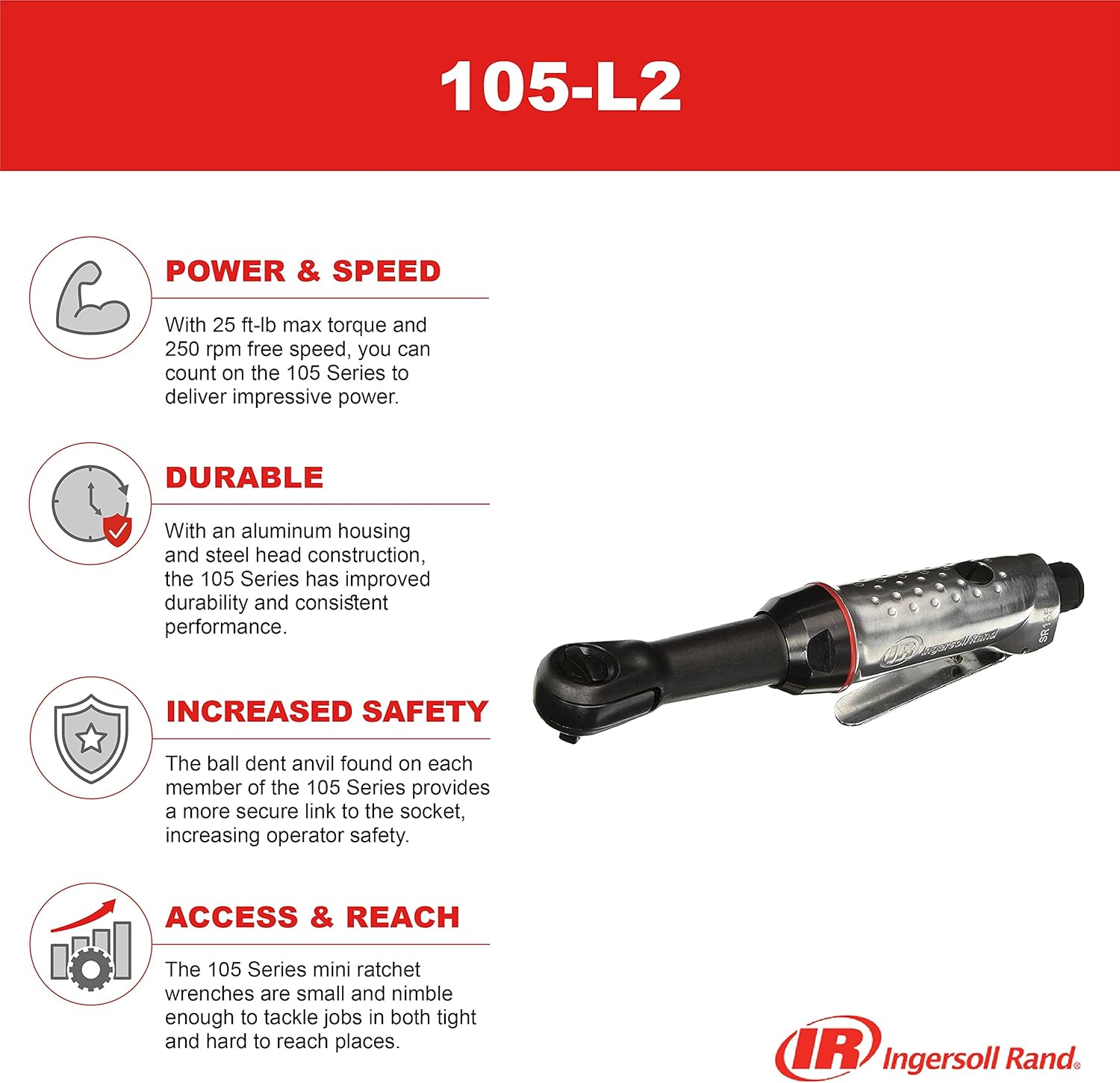 1/4" Extended Length Air Ratchet U901586