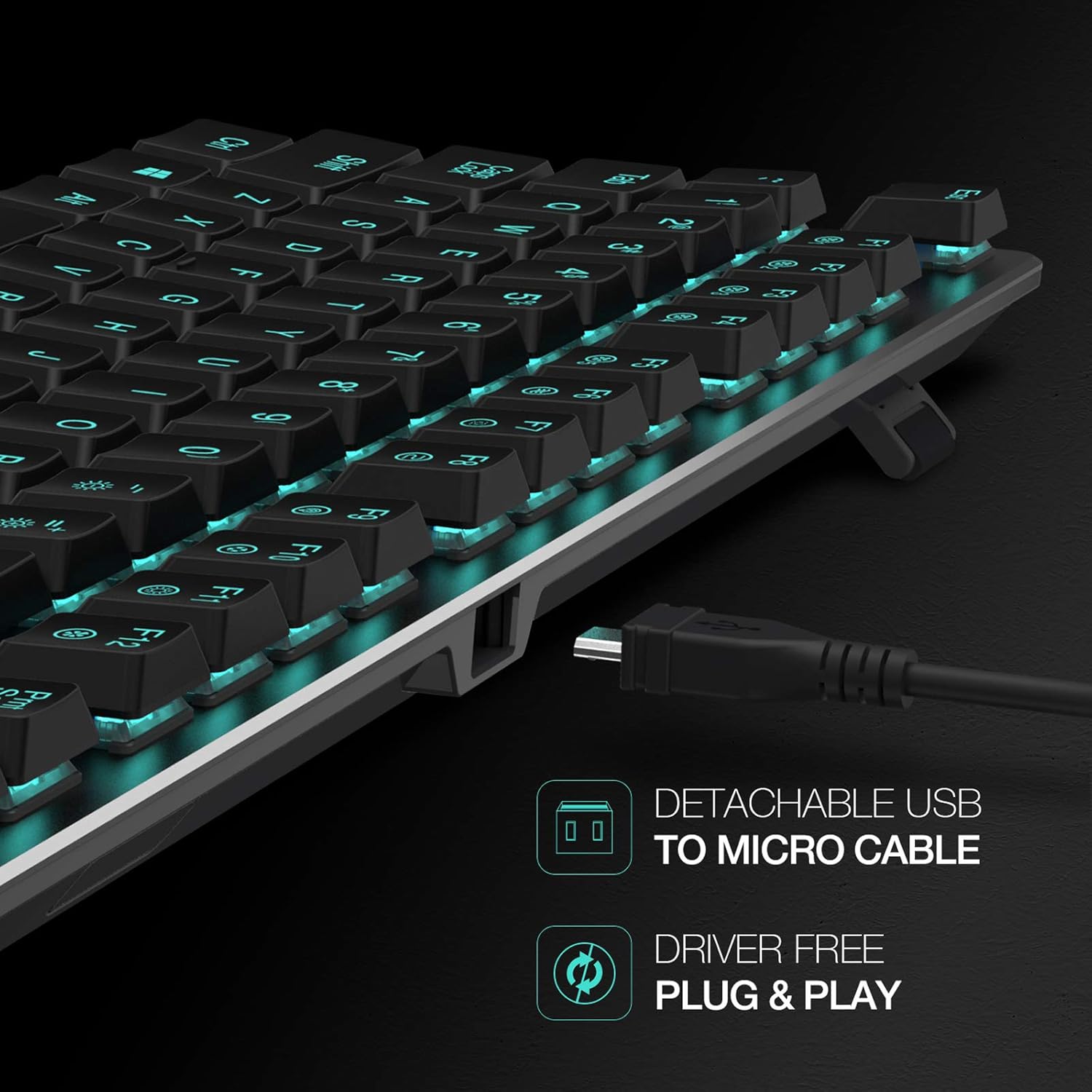 87 Keys Backlit Wired Mechanical Gaming Keyboard K478786