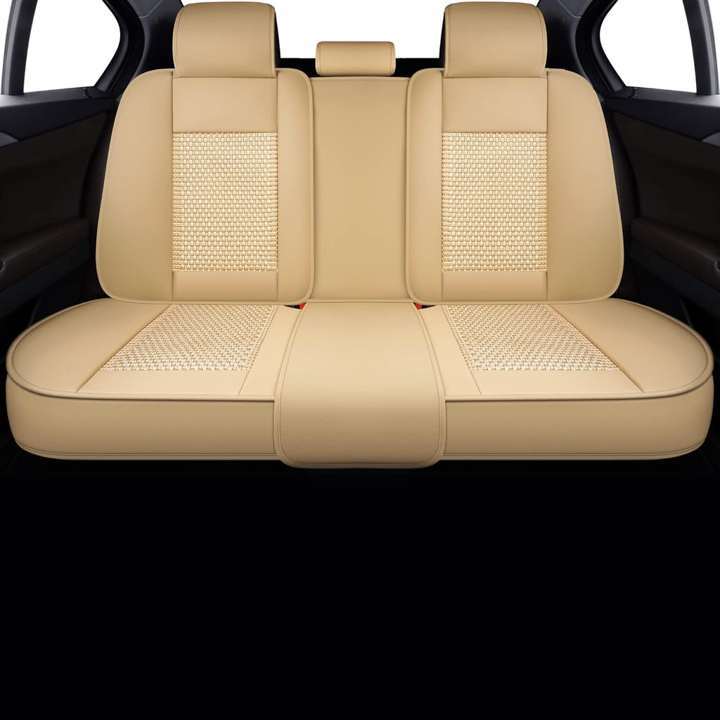 Ice Gray Faux Leather Universal Anti-Slip Car Seat Covers (2 PCS Front Seat) P6688