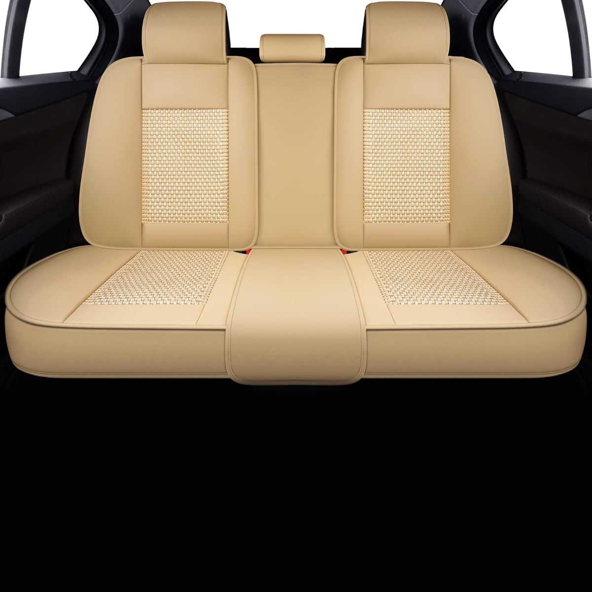 Ice Gray Faux Leather Universal Anti-Slip Car Seat Covers (2 PCS Front Seat) P6688