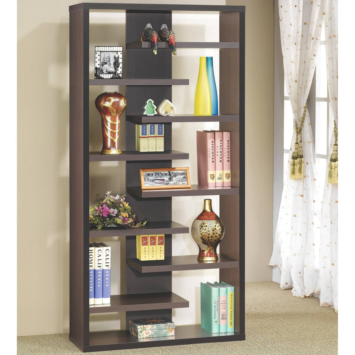 Cappuccino Bookcase Display X8696