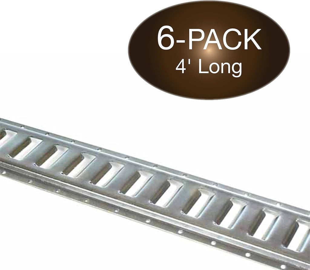 Two 4-ft Hot-Dipped Galvanized Steel E Track Tie-Down Rails O4038