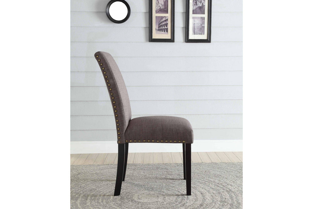 Stone Gray Linen Side Chair Set of 2 S5625