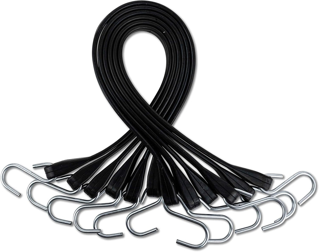 50 Pack Rubber Tarp Straps 31 Long EPDM with Crimped Hooks Bungee Cords A1899