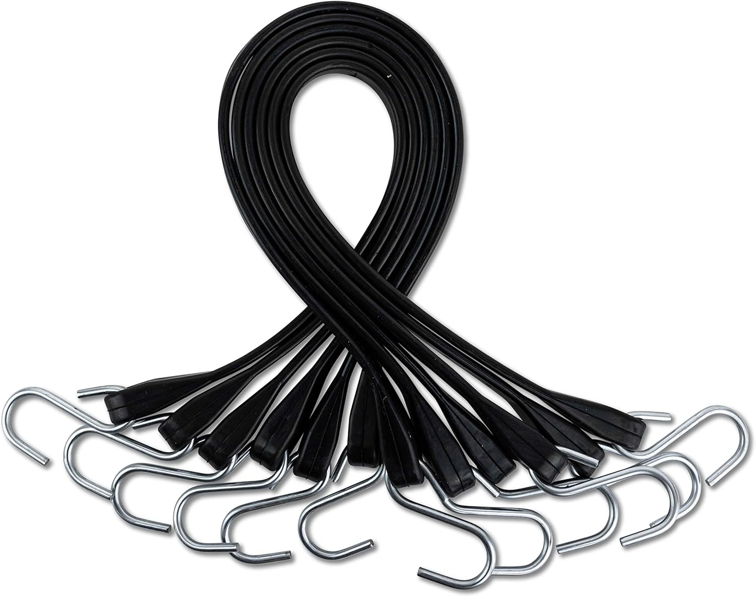 50 Pack Rubber Tarp Straps 31 Long EPDM with Crimped Hooks Bungee Cords A1899