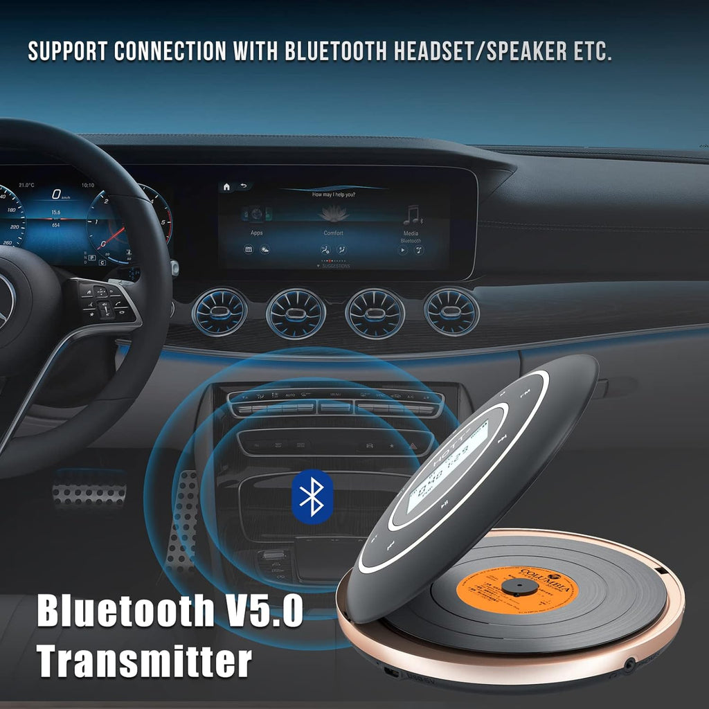 Portable CD Player with Bluetooth 5.0 and FM Transmitter L39275