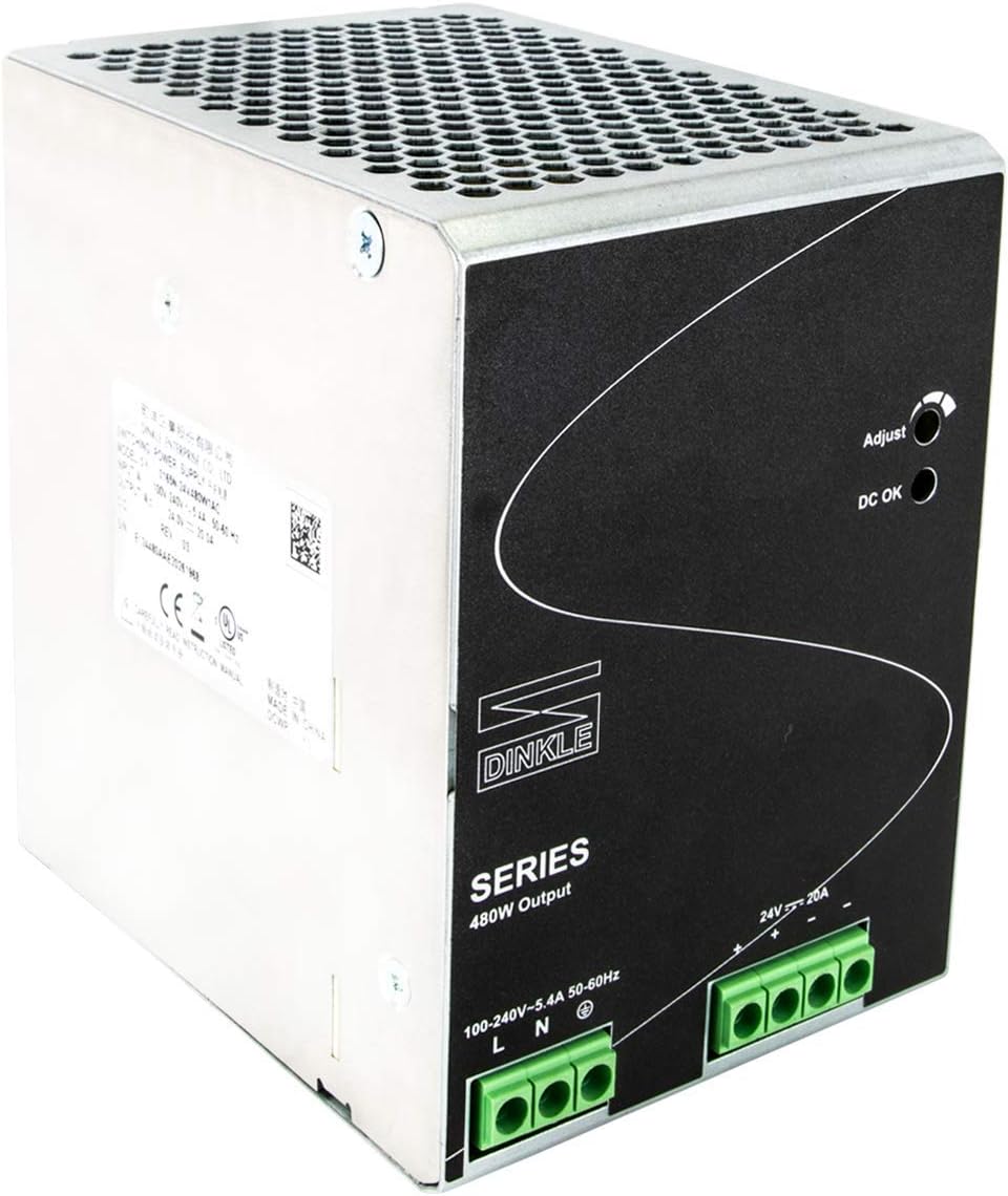 24V DC 120W 5A DIN-Rail Power Supply, Pack of 2 V68009