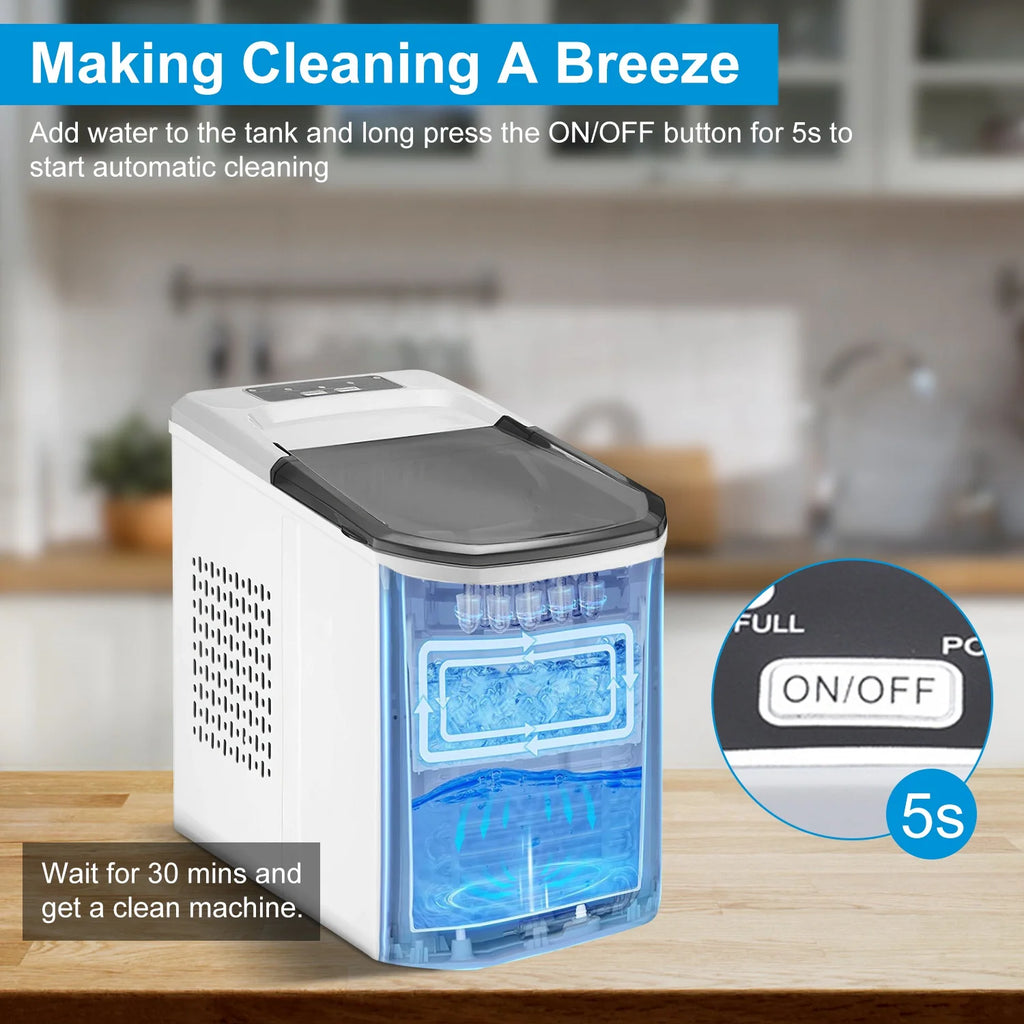 Portable Countertop Ice Maker with Ice Scoop and Basket P51199