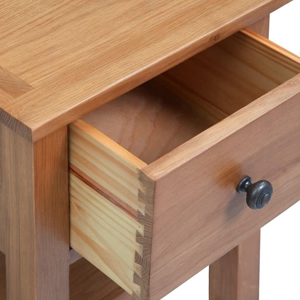 Brown Wooden Bedside Table Cabinet with Drawer X362053