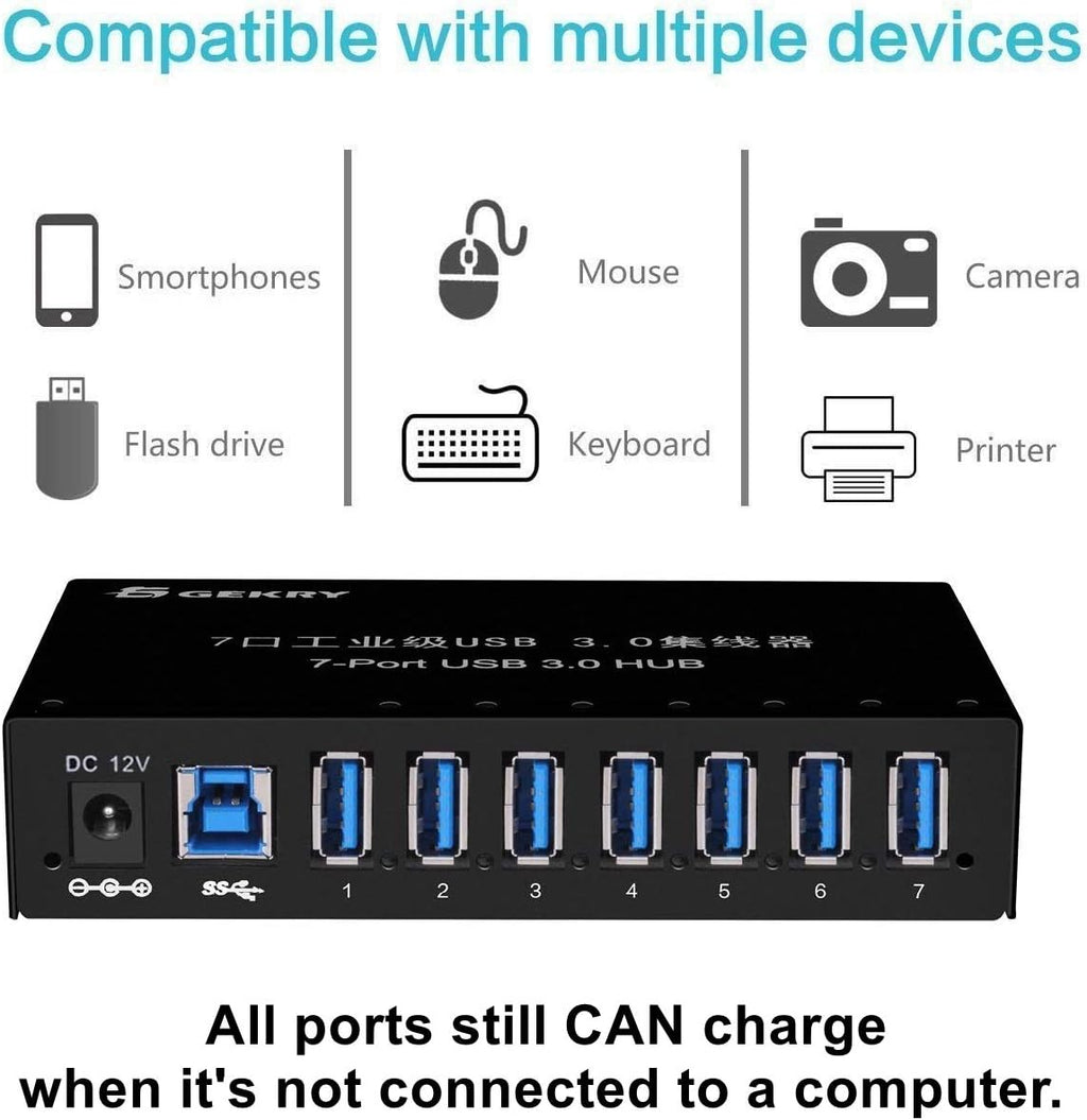 7-Port Powered USB 3.0 Hub with AC Adapter M671200