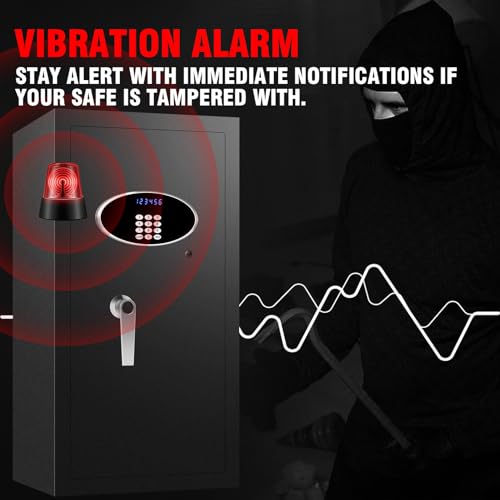 6.1 Cub Fireproof Waterproof Home Safe Box with LCD Screen Digital Keypad and Key Lock H601372