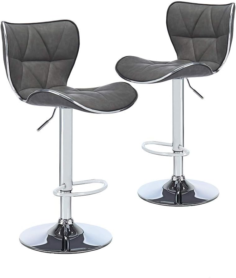 Retro Brown Swivel Adjustable Barstool Set of 2 K25640