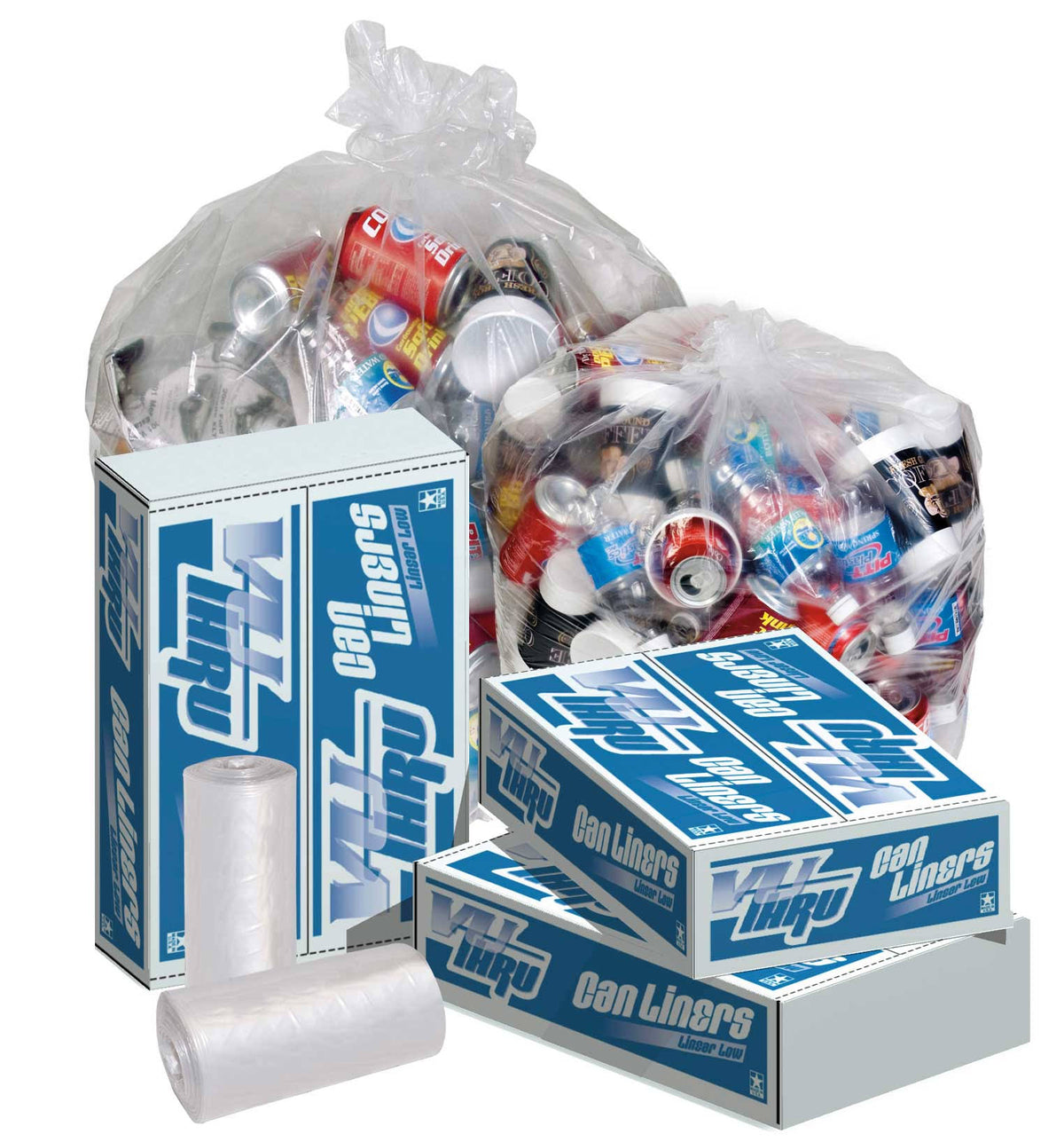 17 x 17 Clear Perforated Can Liner Roll T123