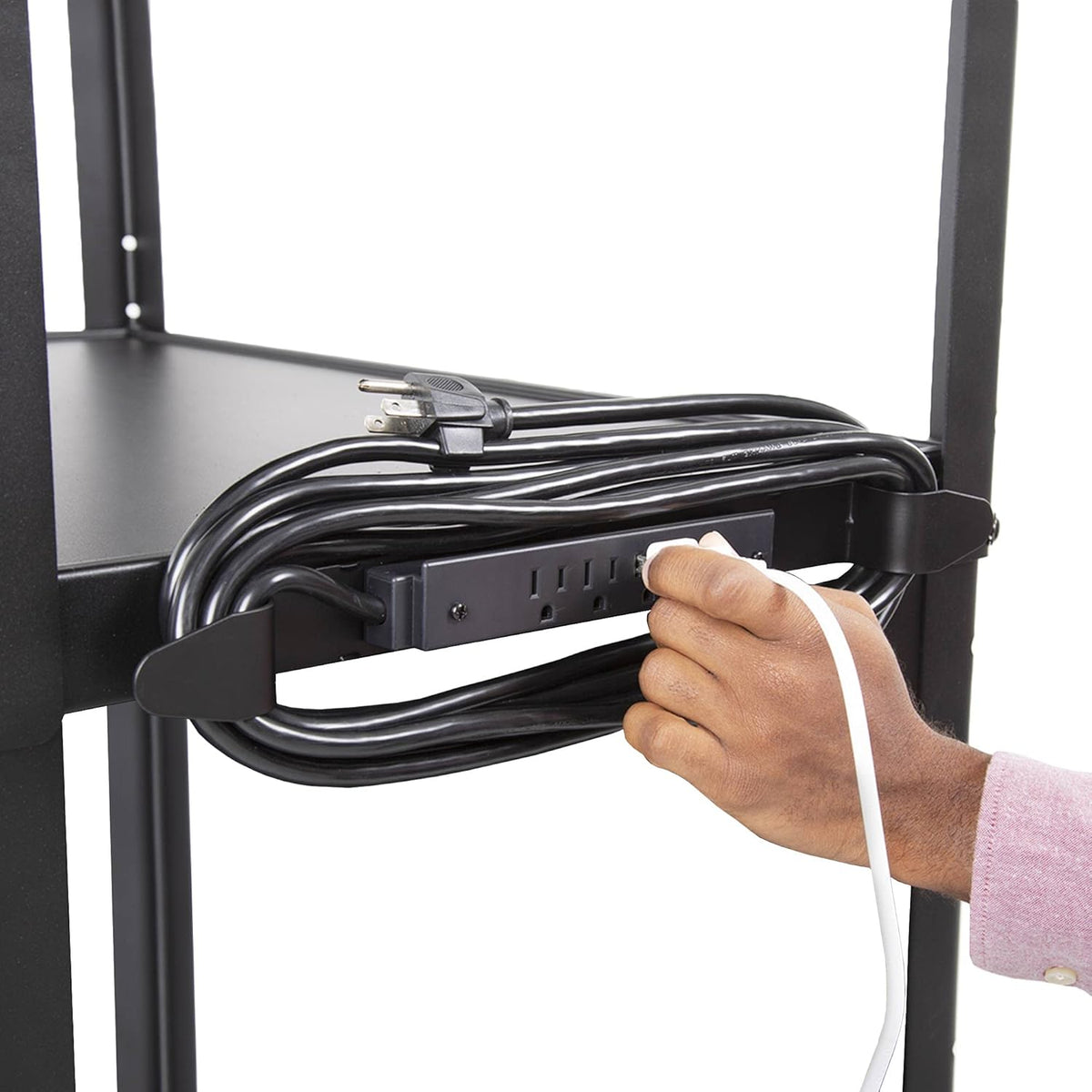 Height Adjustable AV Cart with Power Cord H160014