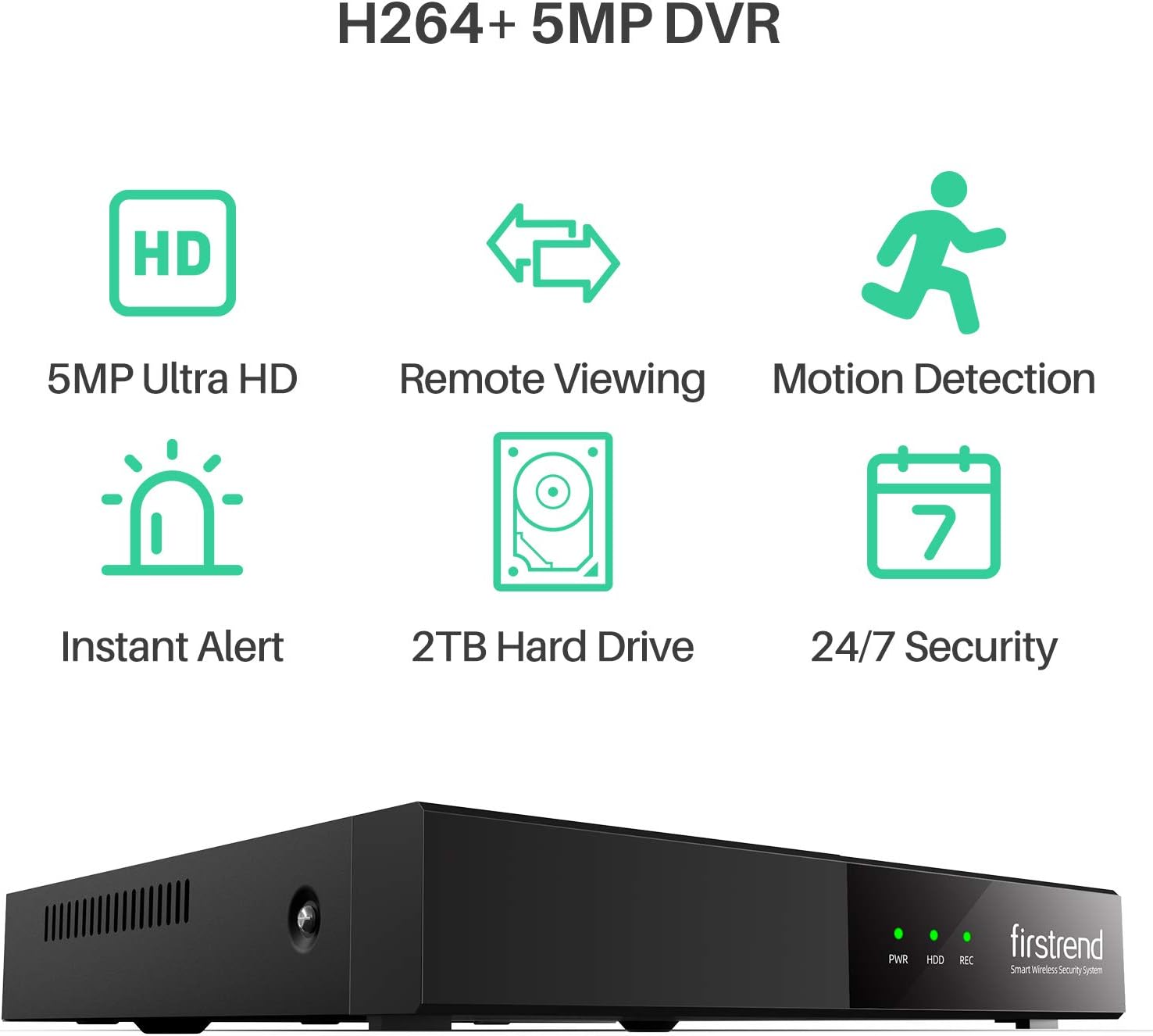 5MP PoE Security Camera System with 4PCS IP Cameras and 1TB HDD NVR T917660
