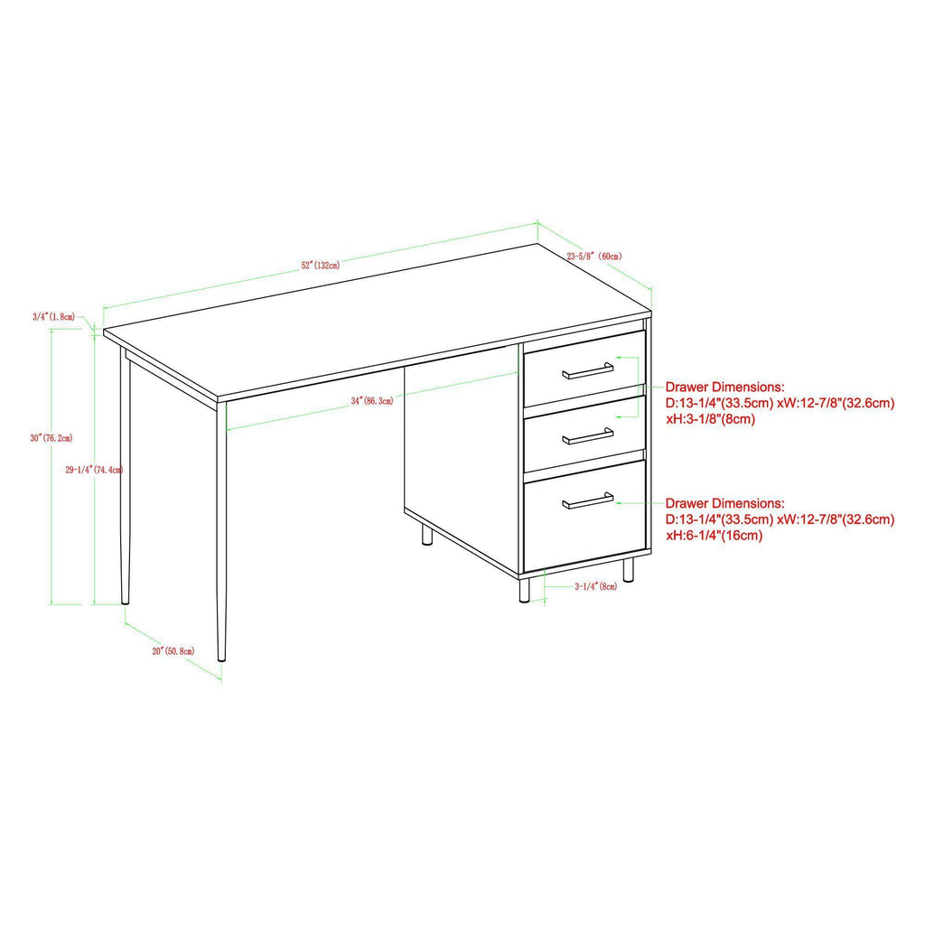 Reclaimed Barnwood 3 Drawer Executive Desk V498250