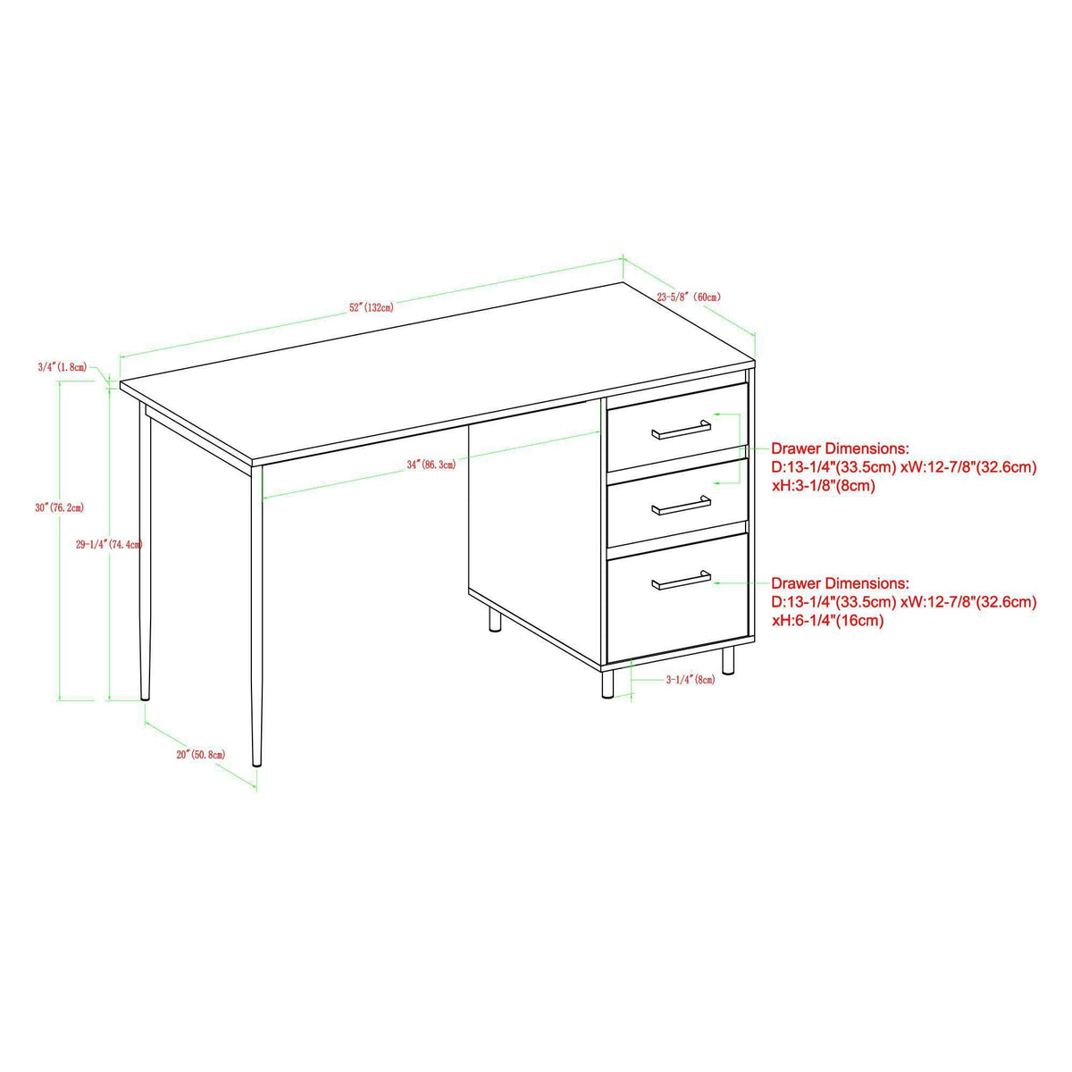 Reclaimed Barnwood 3 Drawer Executive Desk V498250