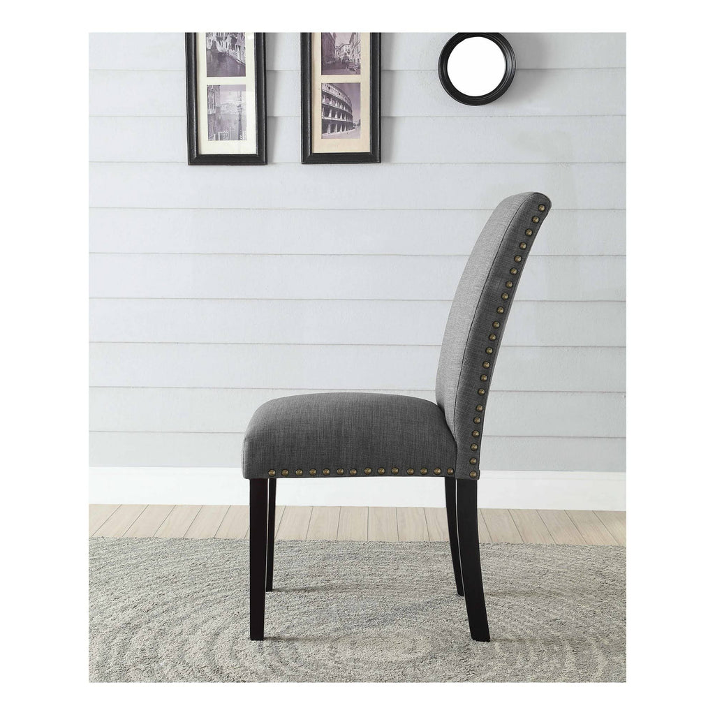 Stone Gray Linen Side Chair Set of 2 S5625