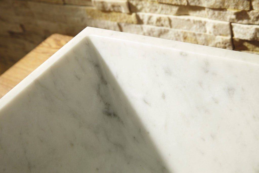 Bianco Carrara Marble Vessel Bathroom Sink I7598
