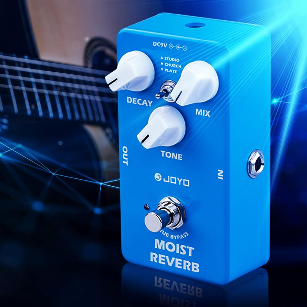 Moist Reverb Pedal Digital Effect Guitar Pedal with 3 Reverb Effects True Bypass Pack of 2 P7575