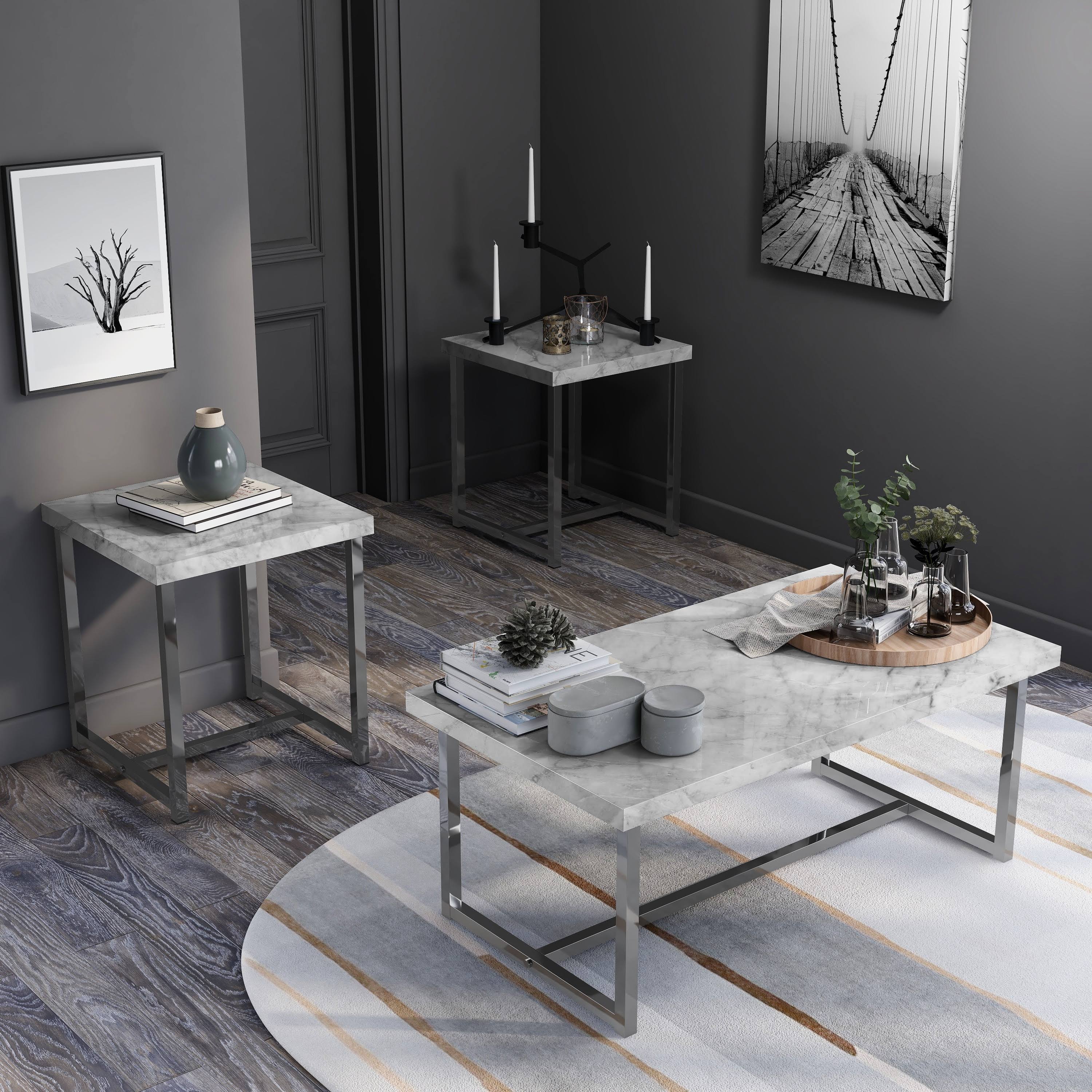 White 3-Piece Coffee Table Set Z9196
