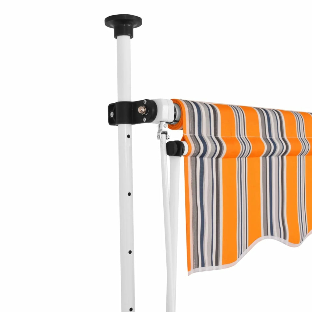 Manual Retractable Awning 39.4" Yellow and Blue Stripes K93742