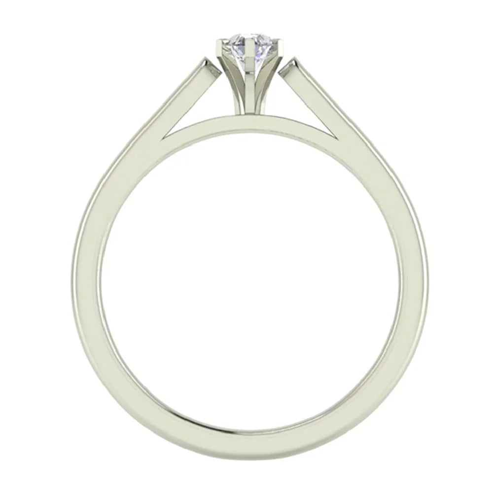 14K White Gold 1/3 Carat Diamond Solitaire Ring E237