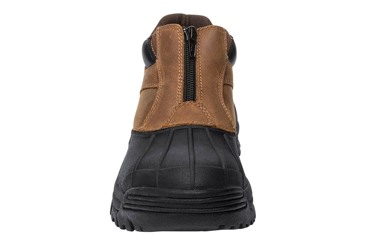 Brown Ankle Zip Boots D9041