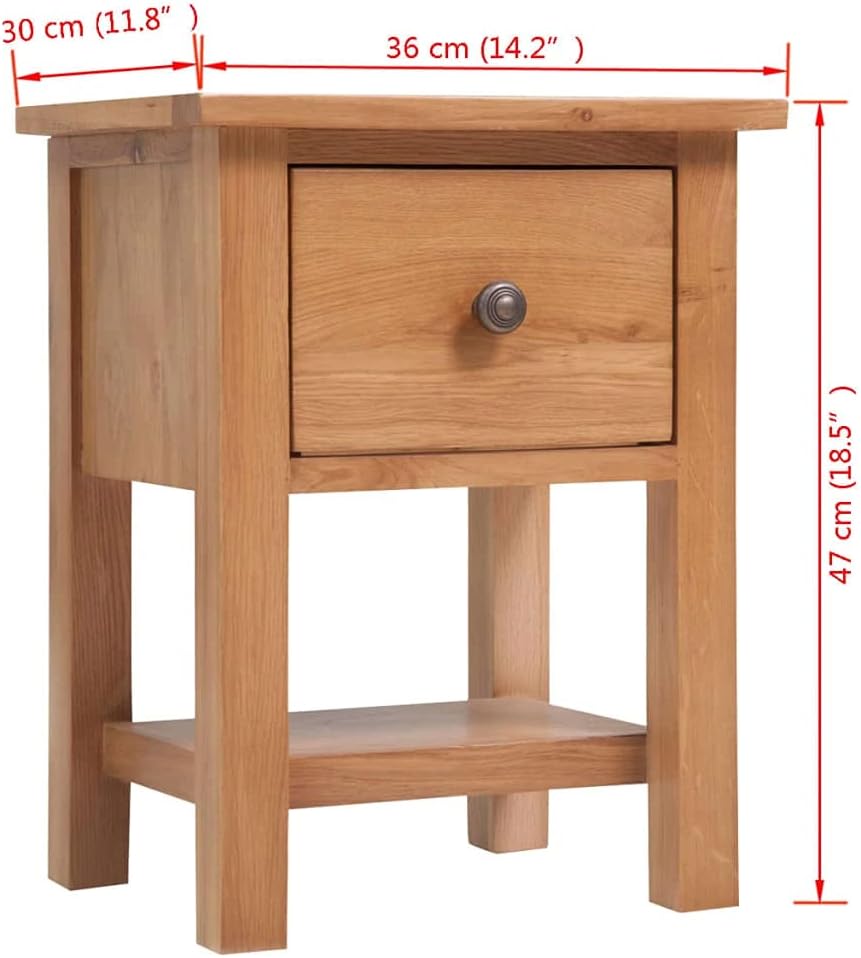 Brown Wooden Bedside Table Cabinet with Drawer X362053