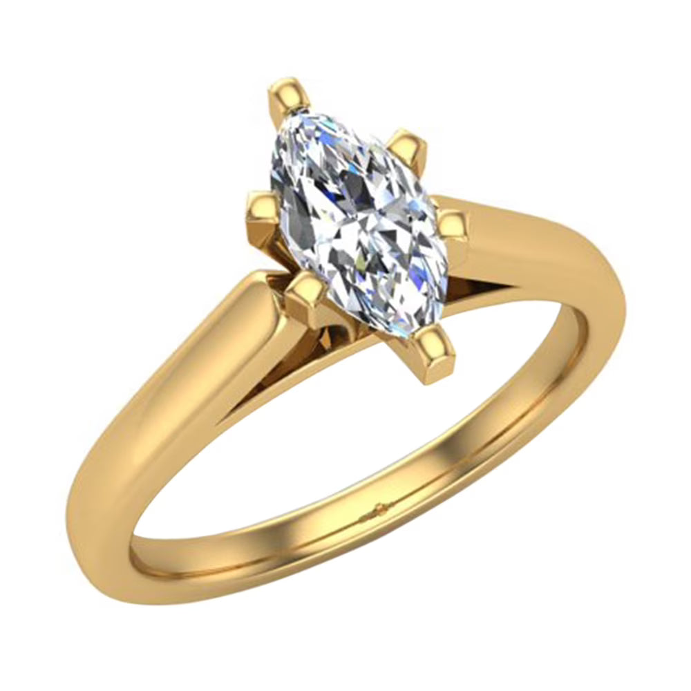 14K Gold 6 Prong Solitaire Diamond Engagement Ring X4996
