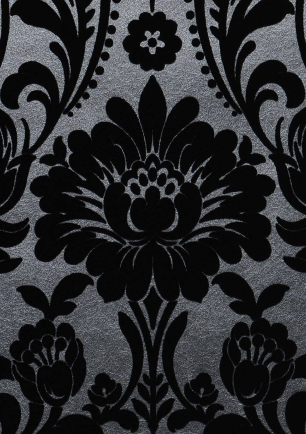 Gothic Damask Noir Wallpaper C69219